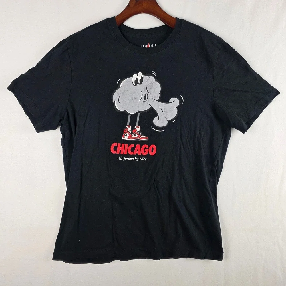 Jordan Men's Chicago Air Jordan Windy City Graphic Black T-Shirt Size L